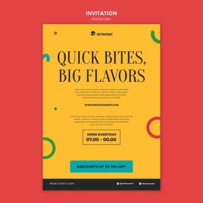 Kitschy Color Flat Design Template – Free Download