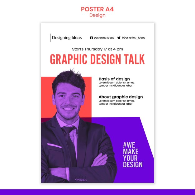 Graphic Design Talk Poster Template – Free Download