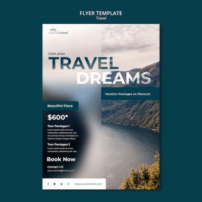 Flat Design Travel Flyer Template – Free Download