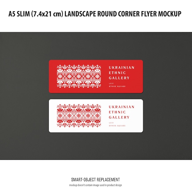 A5 Slim Landscape Flyer Mockup – Free Download