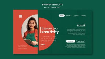 Flat Design Art and Handcraft Template – Free to Download