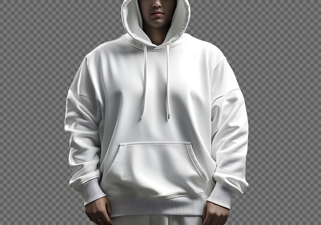 White Hoodie Sweatshirt Model on Isolated Background – Free Stock Photo, Download for Free