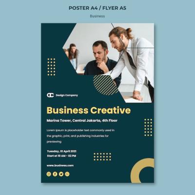 Business Poster Template for Creative Branding – Free Download