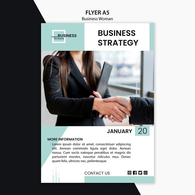 Business Woman Concept Flyer – Free Download Stock Photo