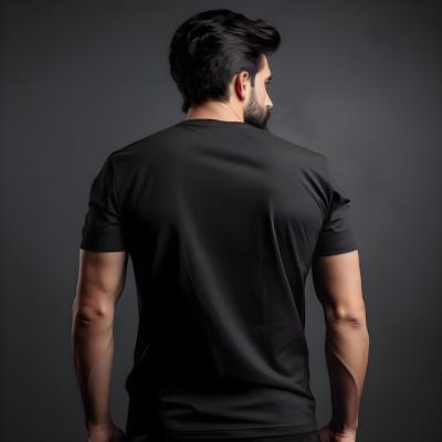 Handsome Young Man in Black T-Shirt Looking at Copy Space – Free Download