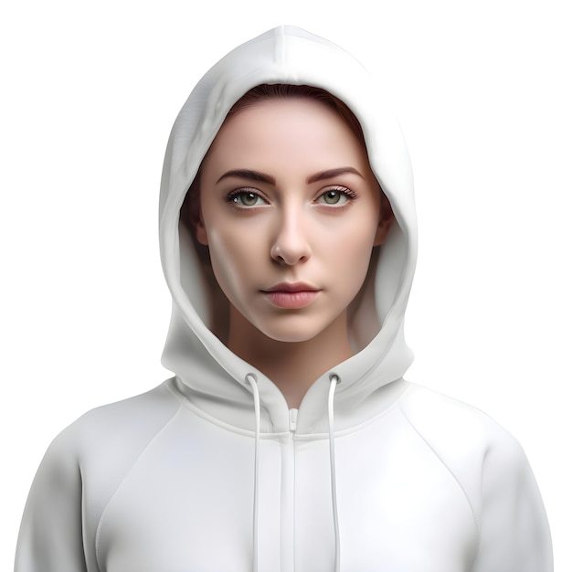 Beautiful Young Woman in White Hoodie – Free Stock Photo for Download