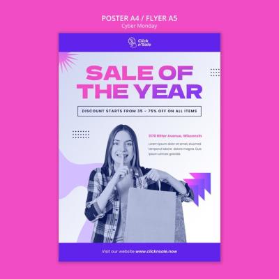 Gradient Cyber Monday Poster Template – Free Download