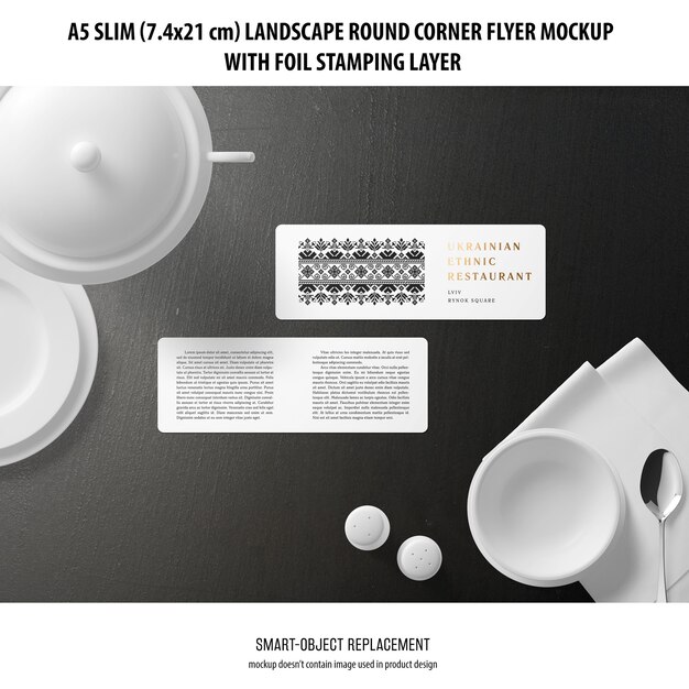 A5 Slim Landscape Flyer Mockup – Free Download, Download Free Stock Photo