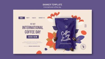 International Coffee Day Landing Page Template – Free Download for Stock Photo