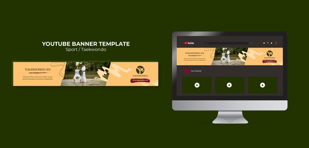 Taekwondo YouTube Banner Template – Free to Download