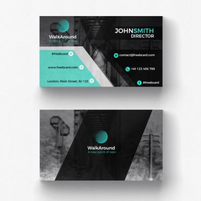 Black and Turquoise Corporate Card Template – Free Download