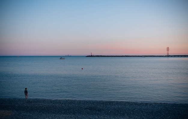 A Beautiful Sunset in a Coastal City – Free Stock Photo for Download