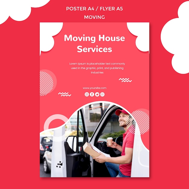 Poster Template for Moving Company – Free Download