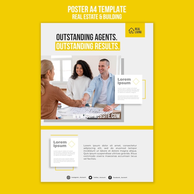 Vertical Poster Design for Real Estate and Building – Free Download