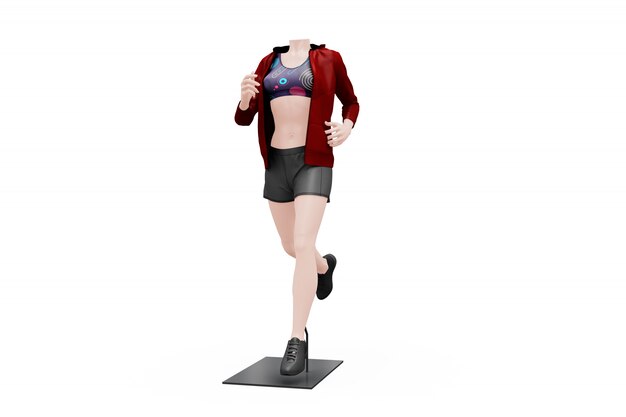 Female Sport Outfit Mock-Up Isolated for Free Download