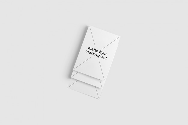 Three Matte Flyer Mock-Up Designs on a White Background – Free Download