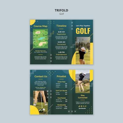 Golf Trifold Brochure Template Design – Free Download