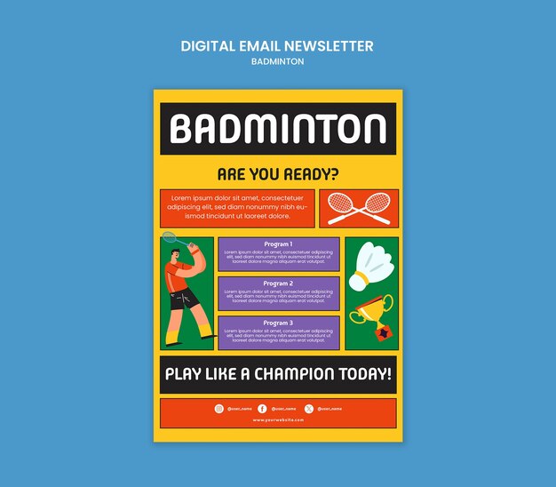 Badminton Template Design – Free Download