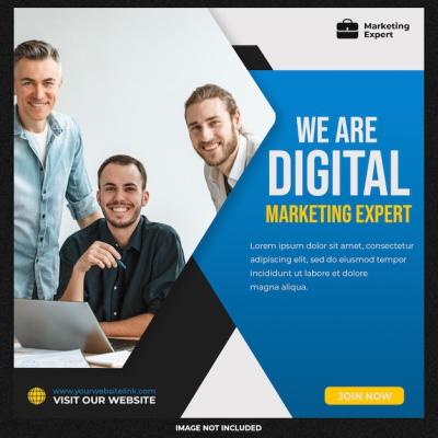 Digital Marketing Agency Corporate Social Media Post and Square Web Banner Template – Free Download