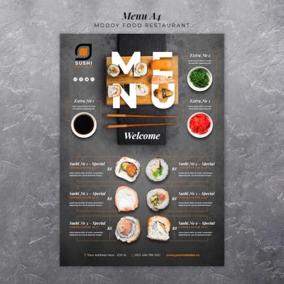 Moody Food Restaurant Menu Template – Free Download