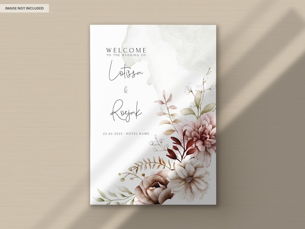 Beautiful Autumn Floral Wedding Invitation Card Template – Free to Download