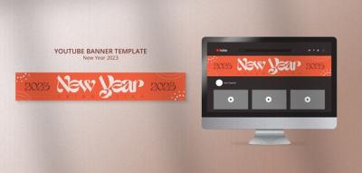 New Year 2023 YouTube Banner Template Design – Free Download