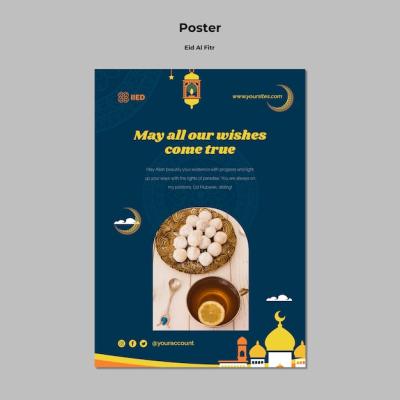 Eid al-Fitr Poster Template Design – Free Download