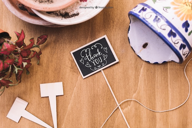 Gardening Mockup with Tags – Free Download