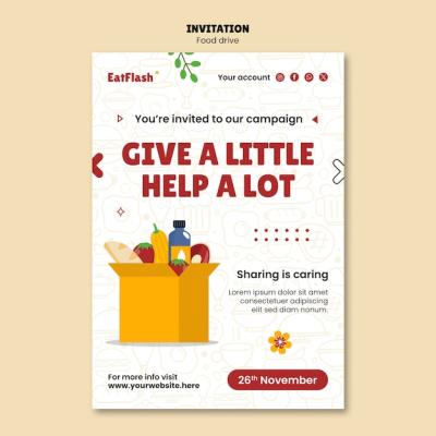 Food Drive Template Design – Free Download for Stunning PSD Templates