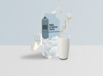 Milk Packaging Mockup PSD for Free Download