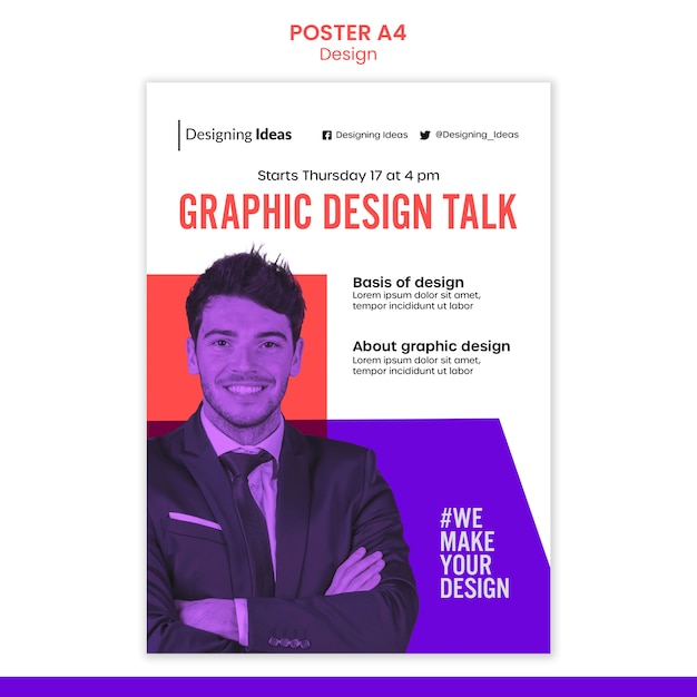 Graphic Design Talk Poster Template – Free Download