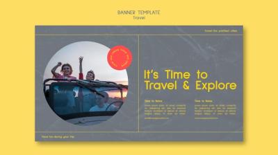 Travel Destination Horizontal Banner Template – Free Download