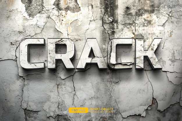 Crack Text Style Effect – Free Download PSD Template