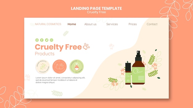 Cruelty-Free Products Landing Page Template – Free Download