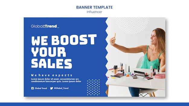 Influencer Sales Banner Template for Free Download