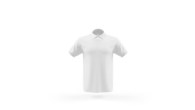 White Polo Shirt Mockup Template – Front View for Free Download