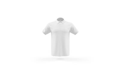 White Polo Shirt Mockup Template – Front View for Free Download