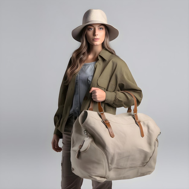 Beautiful Young Woman with Backpack and Hat – Free Download Stock Photo