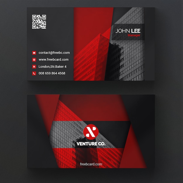 Red and Black Business Card – Free Download for Your Projects