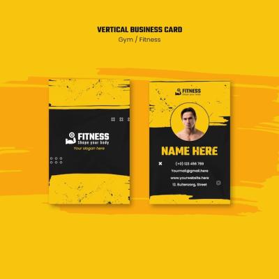 Flat Design Gym Template for Fitness Branding – Free Download