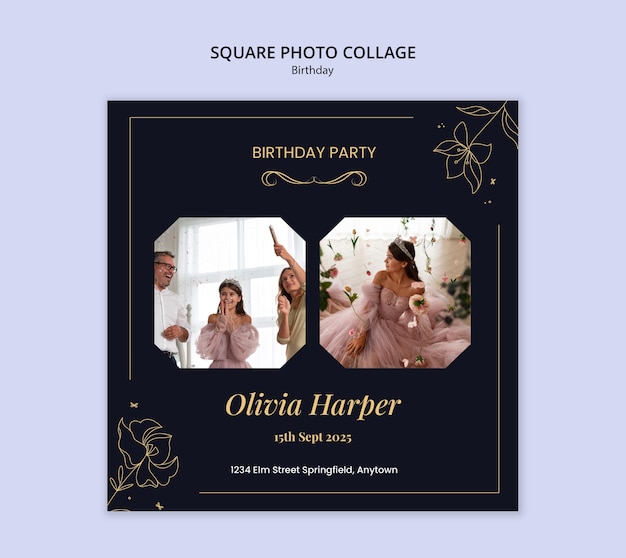 Birthday Template Design: Download Free Stock Photo