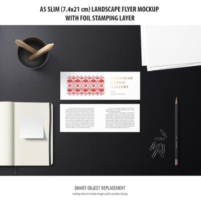 A5 Slim Landscape Flyer Mockup – Free Download