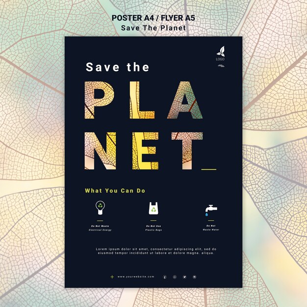 Save the Earth Poster Design – Free Download