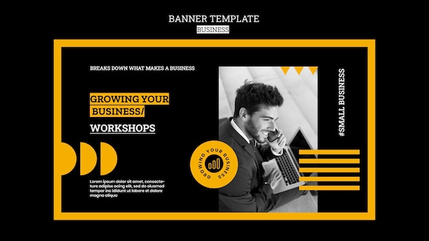 Flat Design Banner Business Template – Free Download