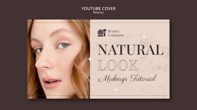 Beauty YouTube Cover Template Design for Free Download