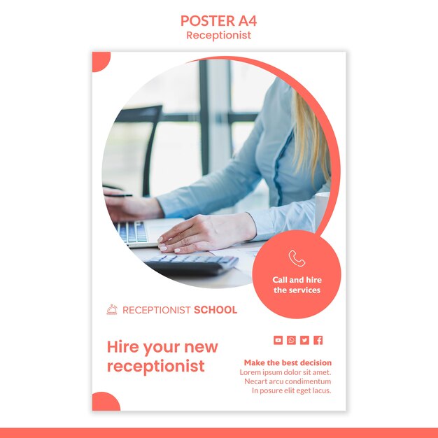 Receptionist Concept Poster Template – Free Download