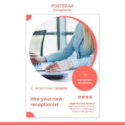 Receptionist Concept Poster Template – Free Download