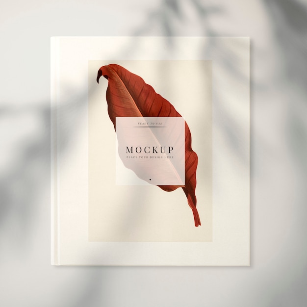 Magazine Mockup Featuring a Leaf – Free Download