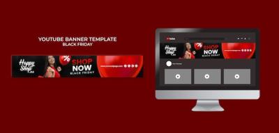 Black Friday Sales YouTube Banner Template for Free Download