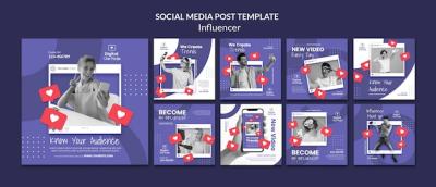 Flat Design Instagram Posts Influencer Template – Free to Download